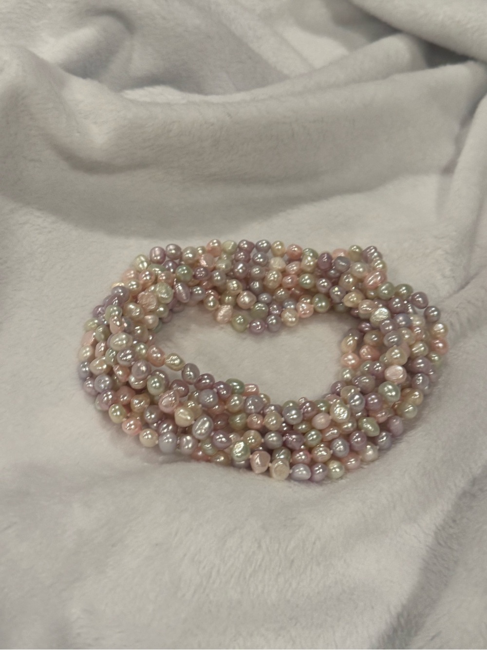 100 inch Pastel Freshwater Pearl Necklace